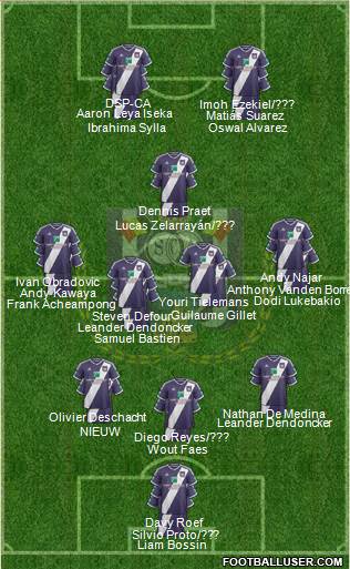 RSC Anderlecht 3-5-2 football formation