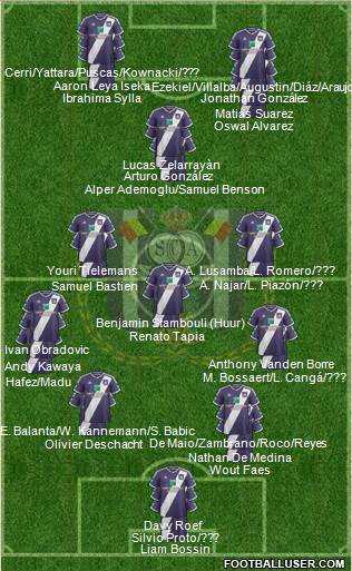 RSC Anderlecht 4-3-1-2 football formation