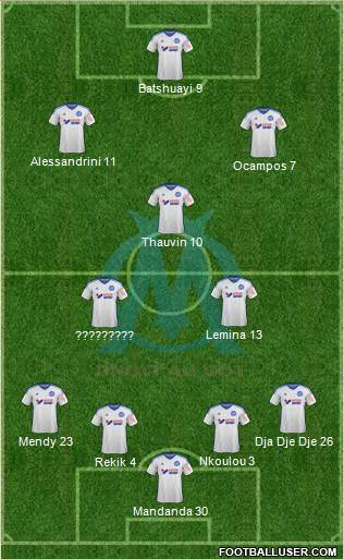 Olympique de Marseille 4-2-3-1 football formation