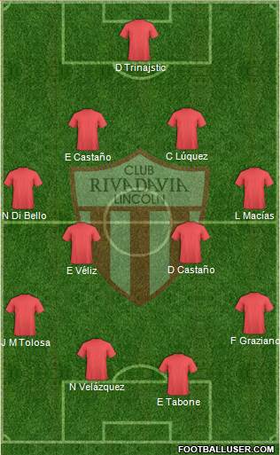Rivadavia 4-4-1-1 football formation