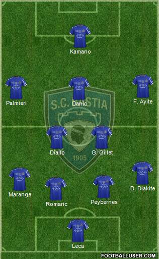 Sporting Club Bastia 4-1-3-2 football formation