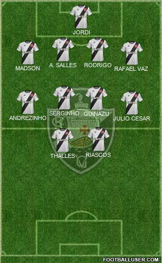 CR Vasco da Gama 4-4-2 football formation