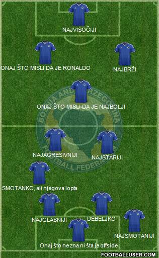 Bosnia and Herzegovina 5-4-1 football formation