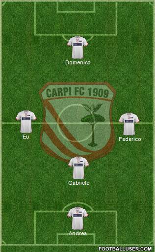 Carpi 3-4-2-1 football formation