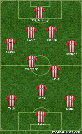 Southampton 4-2-1-3 football formation