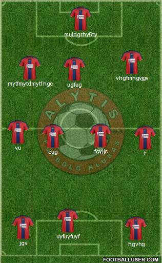 FK Alytis Alytus 4-2-4 football formation