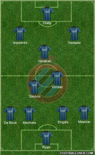 Club Brugge KV 4-3-2-1 football formation