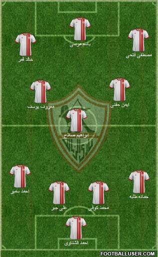 Zamalek Sporting Club 4-5-1 football formation