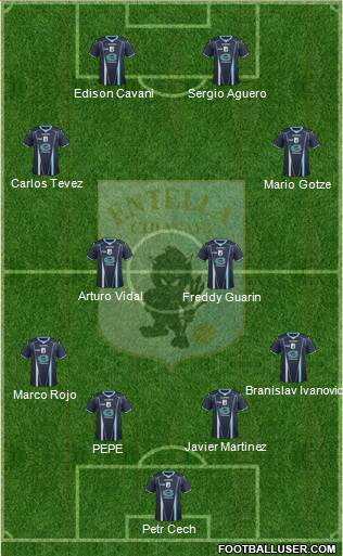 Virtus Entella 4-2-2-2 football formation