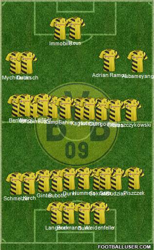 Borussia Dortmund 4-2-1-3 football formation