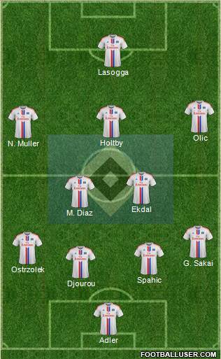 Hamburger SV 3-5-1-1 football formation