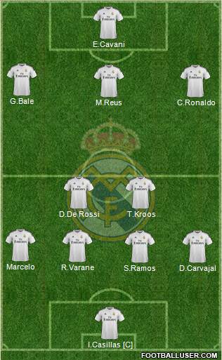 Real Madrid C.F. 3-4-3 football formation