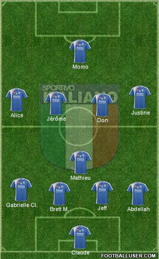 Sportivo Italiano 4-1-4-1 football formation