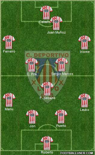 C.D. Lugo 3-4-1-2 football formation