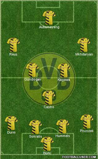 Borussia Dortmund 4-1-4-1 football formation