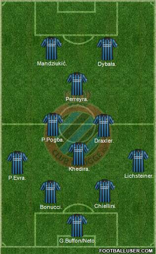 Club Brugge KV 4-1-3-2 football formation