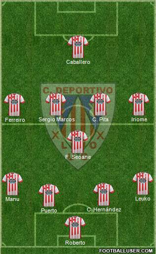 C.D. Lugo 4-1-4-1 football formation