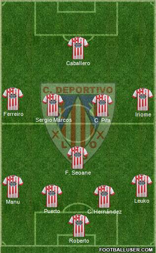 C.D. Lugo 4-1-4-1 football formation