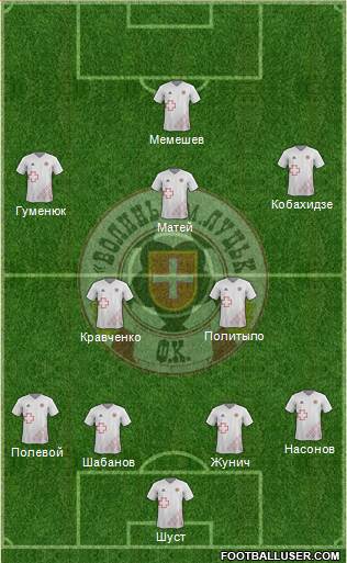 SC Volyn Lutsk 4-2-3-1 football formation