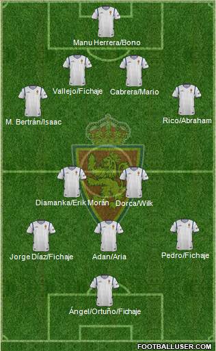 R. Zaragoza S.A.D. 4-2-3-1 football formation