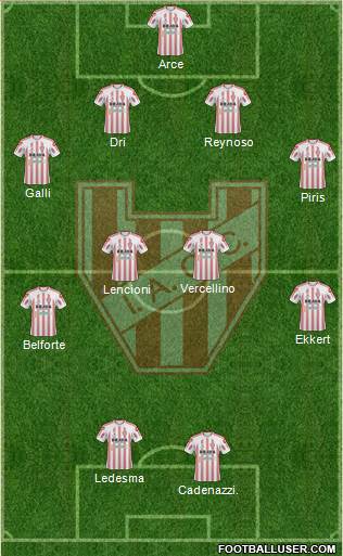 Instituto de Córdoba 3-4-2-1 football formation