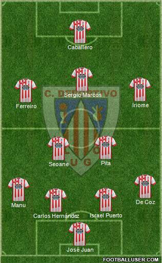 C.D. Lugo 4-2-3-1 football formation