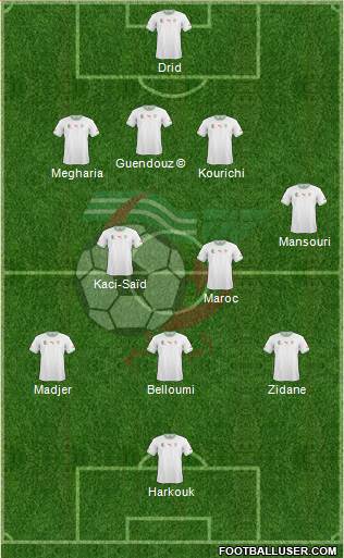 Algeria 4-5-1 football formation