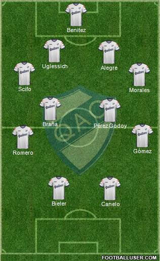 Quilmes 4-4-2 football formation