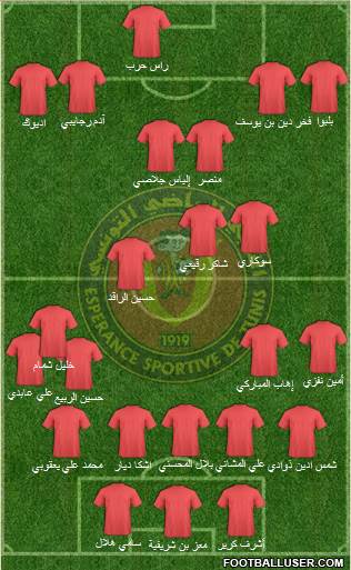 Espérance Sportive de Tunis 5-4-1 football formation