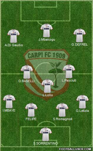 Carpi 4-3-3 football formation