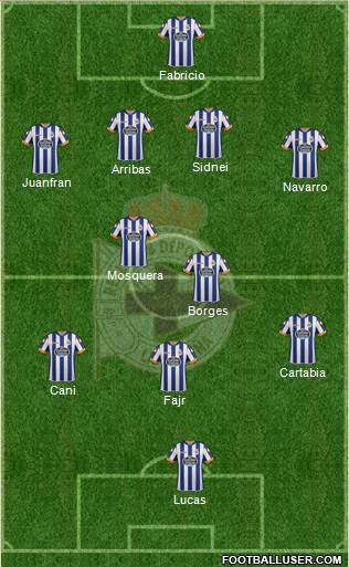 R.C. Deportivo de La Coruña B 4-3-2-1 football formation