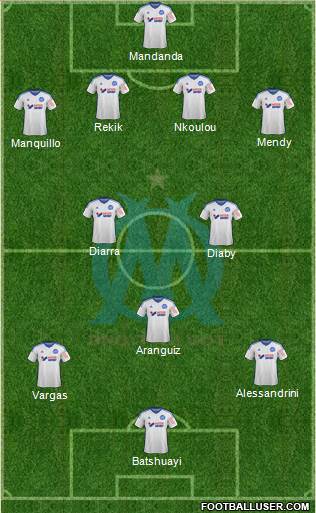 Olympique de Marseille 4-2-3-1 football formation