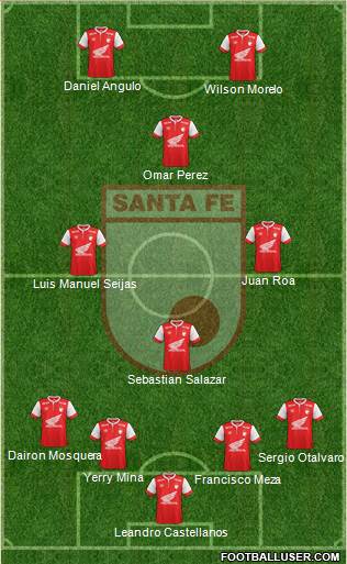 Santa Fe CD 4-3-1-2 football formation