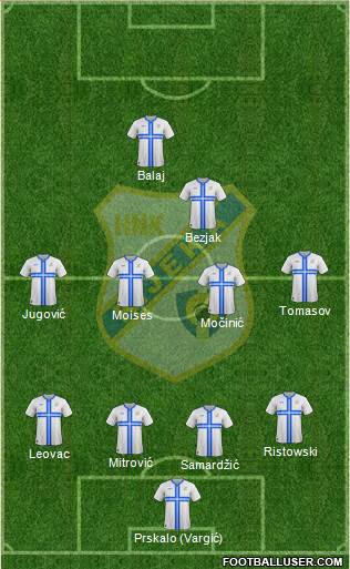 HNK Rijeka 4-4-1-1 football formation