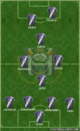 RSC Anderlecht 4-4-1-1 football formation