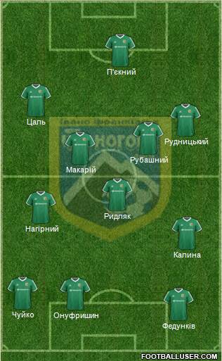 Chornogora Ivano-Frankivsk 4-2-3-1 football formation