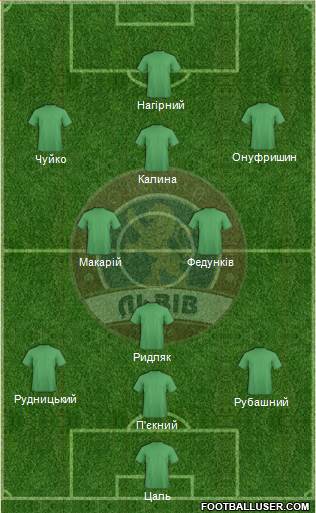 FC Lviv 4-2-3-1 football formation