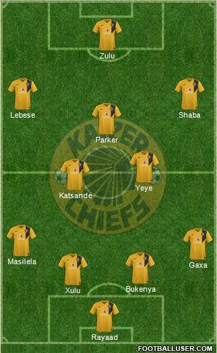 Kaizer Chiefs 4-2-3-1 football formation