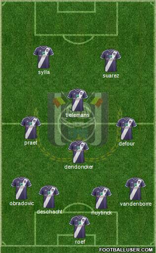 RSC Anderlecht 4-3-1-2 football formation