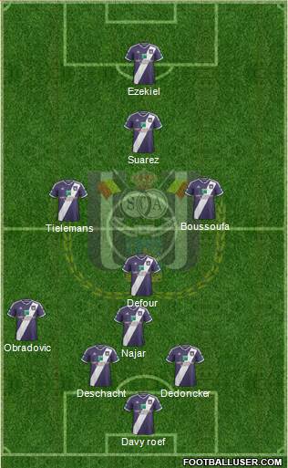 RSC Anderlecht 4-1-3-2 football formation