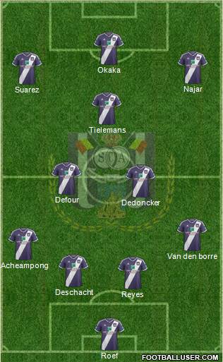 RSC Anderlecht 4-3-3 football formation