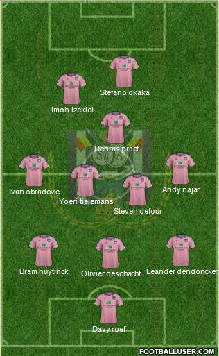 RSC Anderlecht 3-5-2 football formation