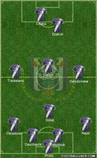 RSC Anderlecht 4-3-2-1 football formation