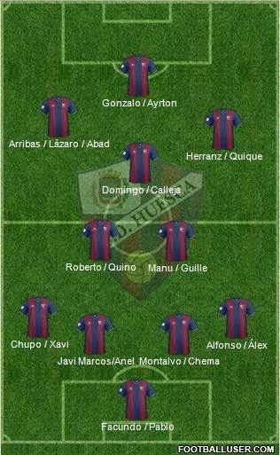 S.D. Huesca 4-2-3-1 football formation