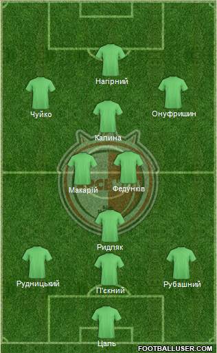 Arsenal Bila Tserkva 4-2-3-1 football formation