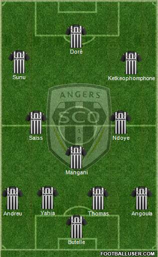 Angers SCO 4-3-3 football formation
