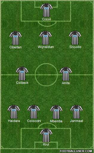 Newcastle United 4-2-3-1 football formation