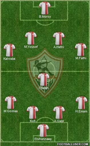 Zamalek Sporting Club 4-1-4-1 football formation