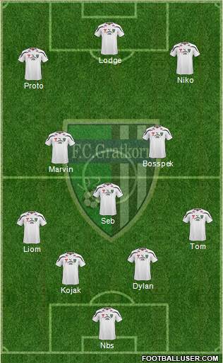 FC Gratkorn 4-2-1-3 football formation