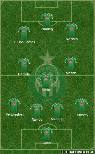A.S. Saint-Etienne 4-3-2-1 football formation